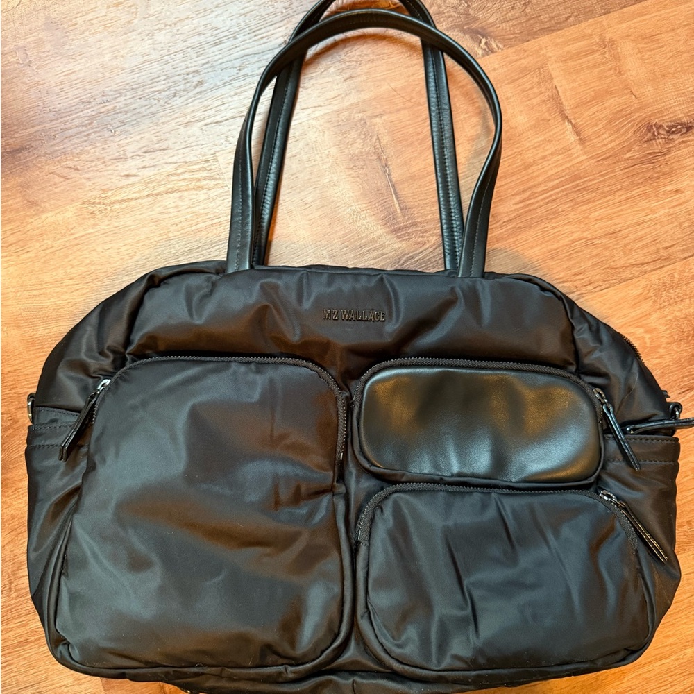MZ Wallace Black Travel Bag with Water-Resistant Nylon